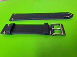 Темно - синій ремінець для годинника вінтажного стилю з V-подібною рядком 20 мм, фото 3