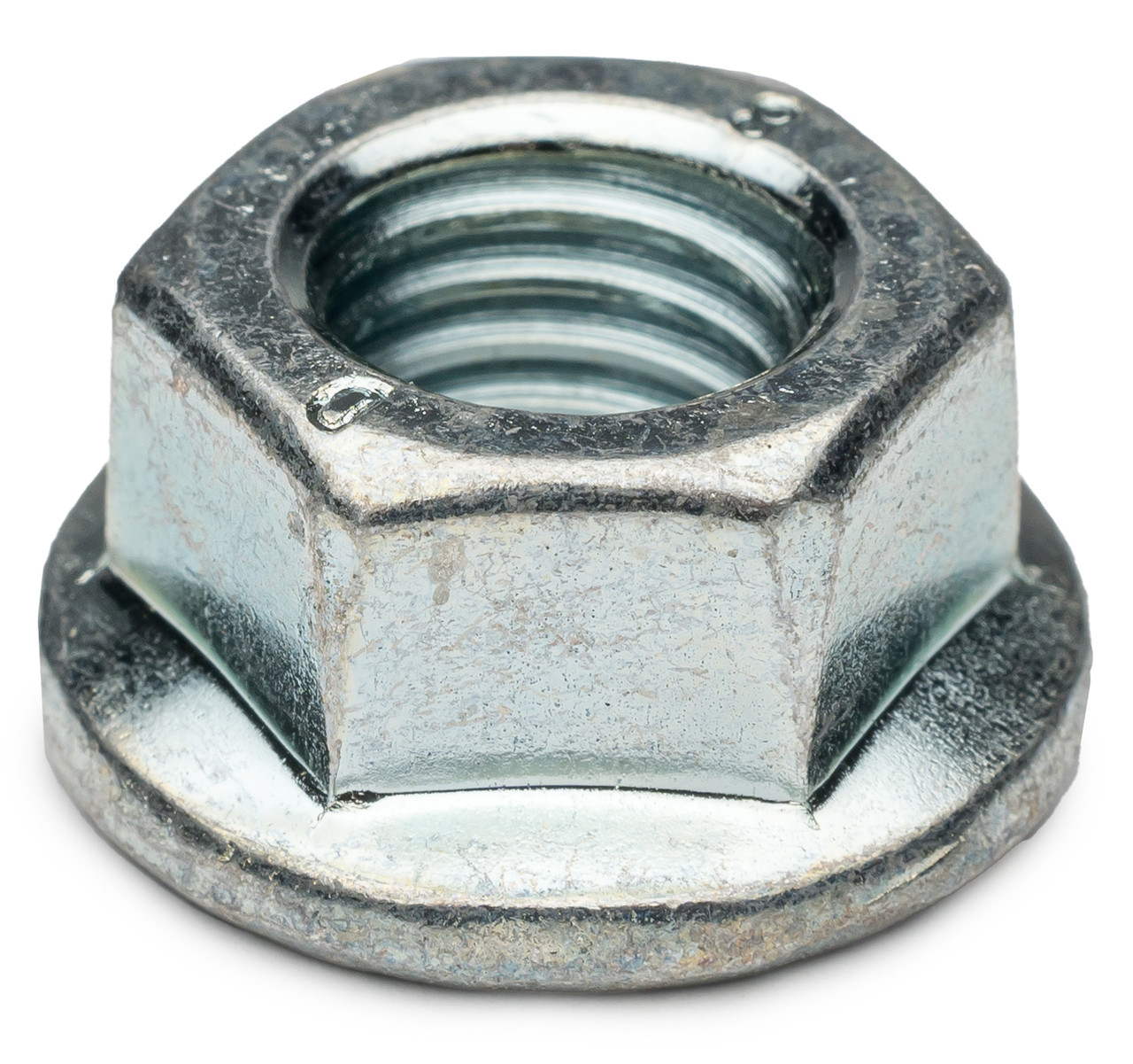 Гайка фланцева зубчаста М16 DIN 6923 клас міцності 6 оцинкована, фото 1