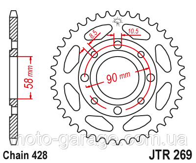 Зірка задня JT Sprockets JTR269.35
