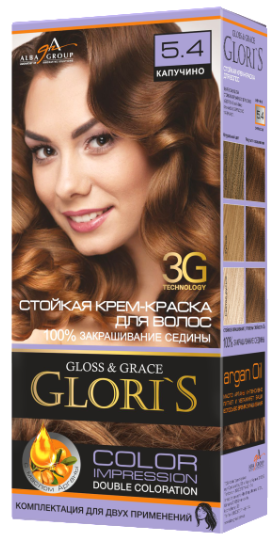 Крем-фарба для волосся Glori's 5.4 Капучино (2 застосування)
