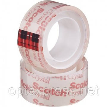 3M Scotch Crystal 600 клейка стрічка 19мм х 7,5 м два рулони в блістері