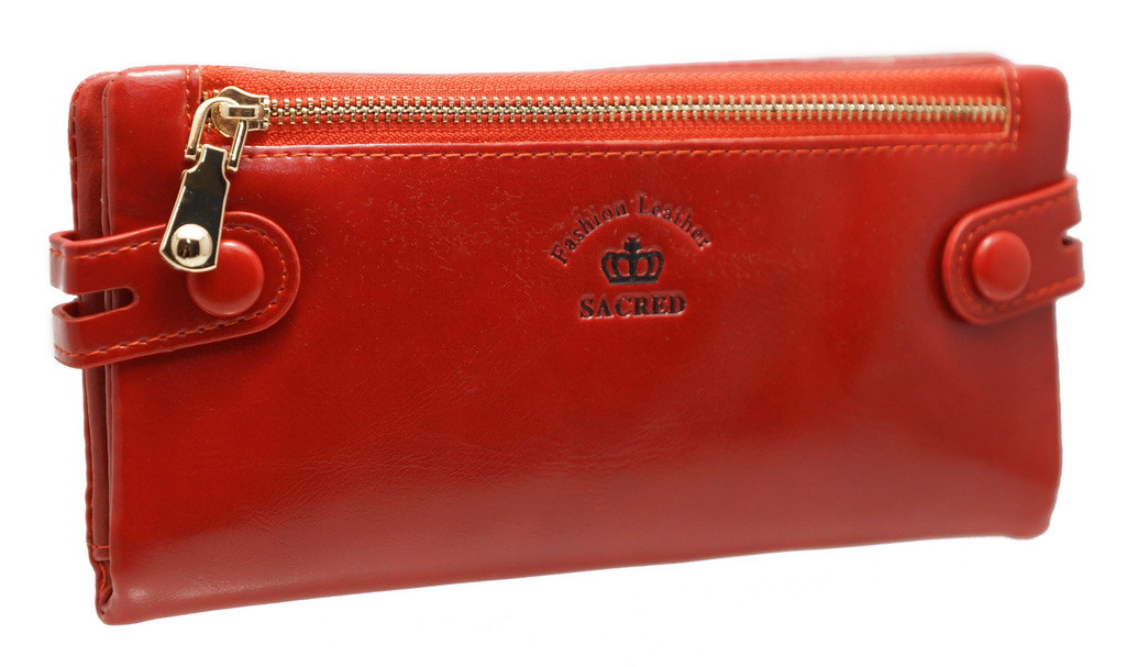 Жіночий гарний гаманець 2296-1 Red на кнопках