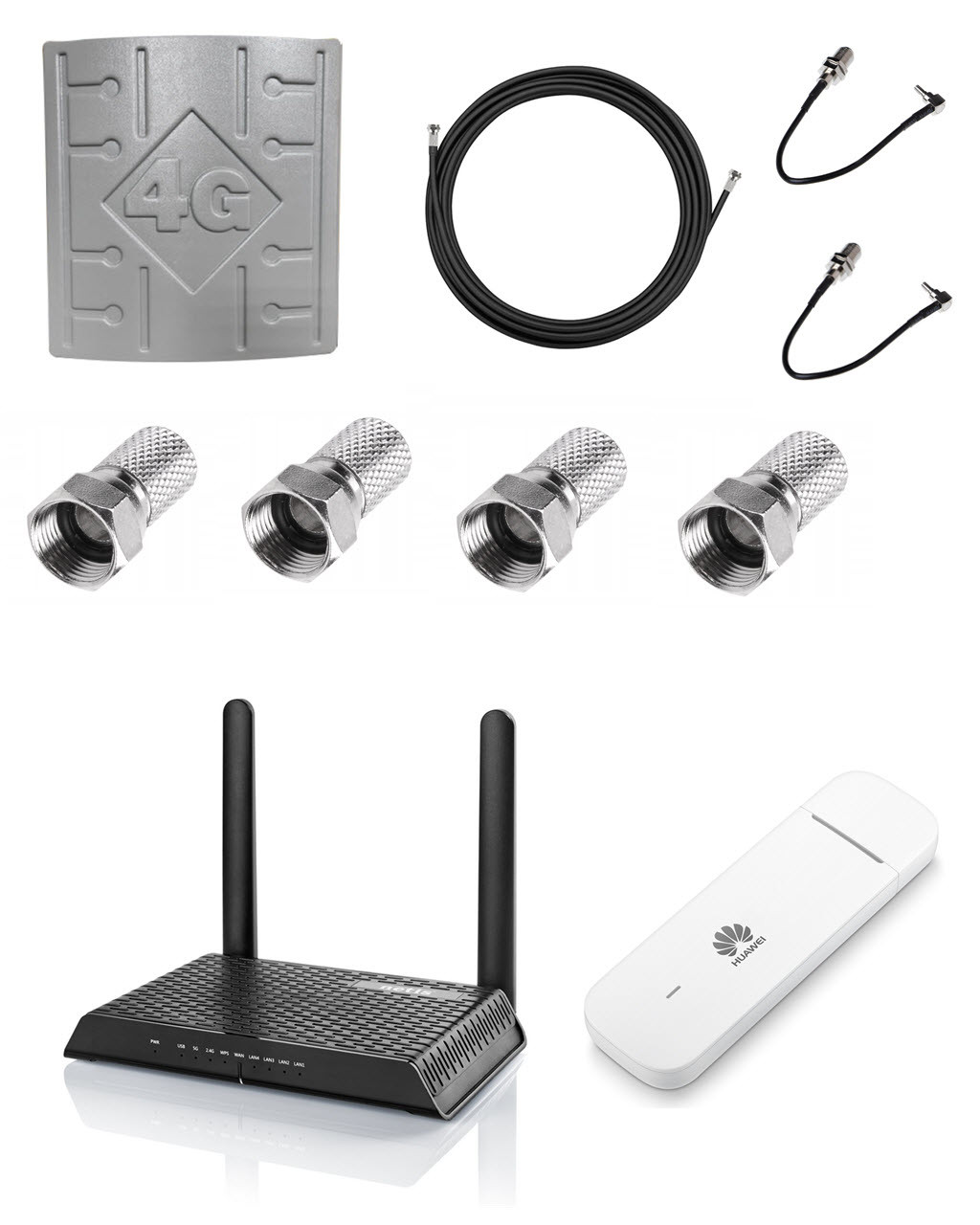 Інтернет комплект 3G/4G LTE роутер Netis N1 + модем Huawei E3372 + антена RunBit LTE MIMO 2 x 18 дБ