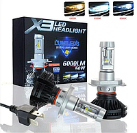 Светодиодные LED лампы X3 H7 для автомобиля