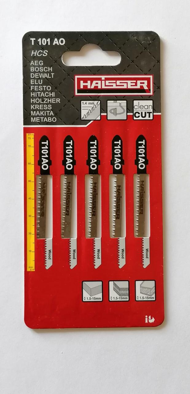 Пилка для електролобзика, пилочное полотно Haisser, T101AO, 75 мм, дерево, криволінійний поріз 16571 (6111711)