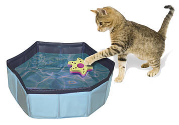Басейн для кота. CROCI PISCINA, +2 іграшки, надувний, вініл, Д30х10см