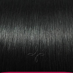 Натуральне Азіатське Волосся на Заколках 38 см 70 грам, Чорний №01