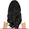 Натуральне Азіатське Волосся на Заколках 38 см 70 грам, Чорний №1B, фото 5