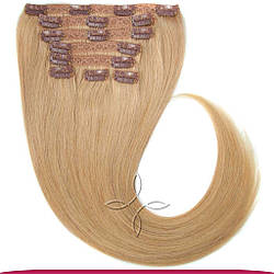 Натуральне Азіатське Волосся на Заколках 40 см 120 грам, Світло-Русявий №16