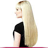 Натуральне Азіатське Волосся на Заколках 40 см 120 грам, Блонд №60, фото 3