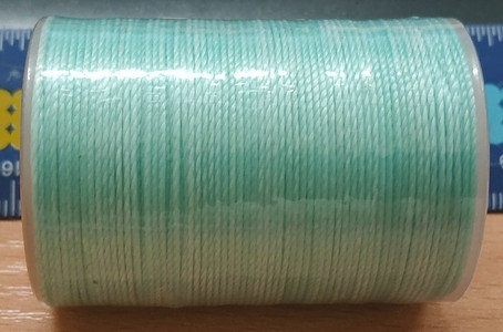 Нитка вощений для шиття по шкірі 0,55 мм S074 113 м блакитний колір Galaces кругла нитка, фото 1