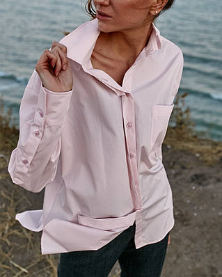 Сорочка жіноча рожева oversize WOOLBOOK L
