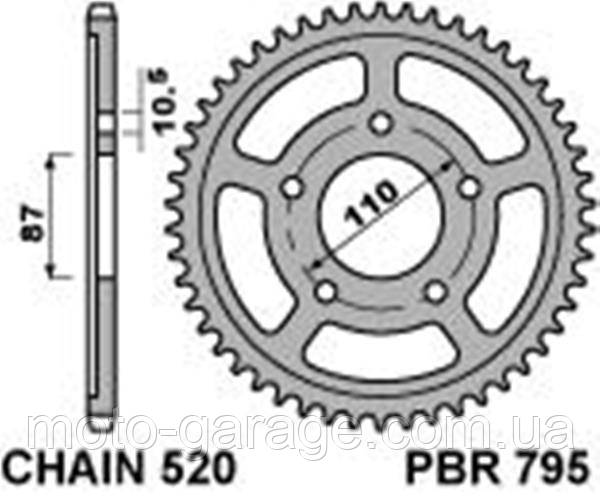 Зірка задня PBR 795 Z 39 (JTR823.39) Suzuki GS500, фото 1