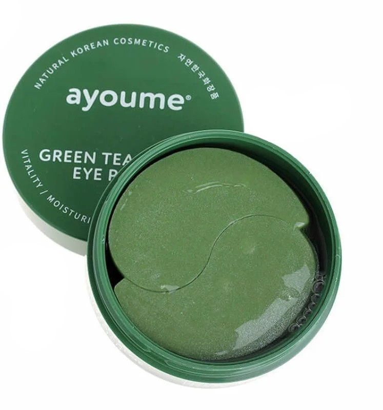 Зволожуючі патчі проти набряклості вік Ayoume Green Tea + Aloe Eye Patch 60 шт (8809239804159), фото 1