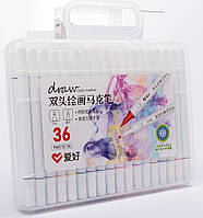 Набір скетч-маркерів 36 шт. Aihao для малювання двосторонніх sketchmarker slim, код: PM513-36