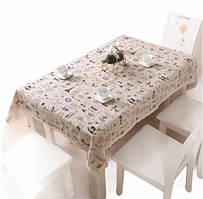 Скатертина на стіл із натуральної тканини з принтом