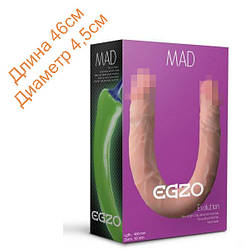 Двосторонній фалоімітатор "FLEX & FIX" EGZO Ciberskin 46см на 4,5 см