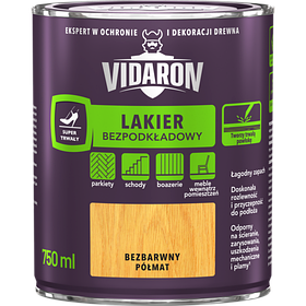 Лак для паркету б/грунтовки (півмат) 0.75 л Vidaron Польща