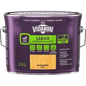 Лак для паркету б/грунтовки (мат) 2.5л Vidaron Польща