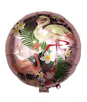 Фольгований куля круглий Фламінго на рожевому діаметр 45 см 18", фото 1