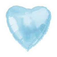 Фольговане серце блакитна куля 45 см
