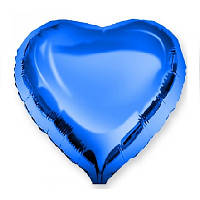 Фольговане серце синє, шар фольгований металік 45 см 18" Godan Польща