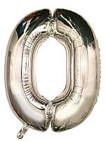 Цифра фольгована 0 срібна 100 см Godan Польща 40''