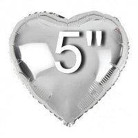 Фольговане Міні серце Срібло 12 см Китай