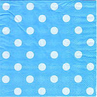 Серветки паперові двошарові Горох блакитний 15 шт