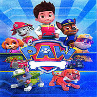 Серветки з малюнком команда щеняча Патруль 20 штук паперові двошарові дитячі 33х33 см