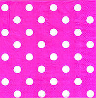 Серветки паперові двошарові Горох малиновий 15 шт