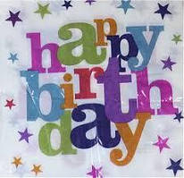 Серветки паперові двошарові Happy birthday великі літери 15 шт