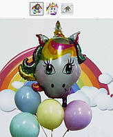 Набір повітряних куль Єдиноріг райдужний 5 шт.