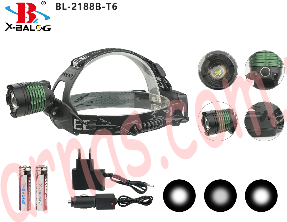 Аккумуляторный налобный фонарь Bailong BL-2188B-T6