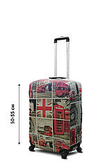 Чохол для валізи Coverbag неопрен S колаж Лондон