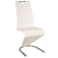 Белые стулья для кухни Signal H-090 обивка из экокожи с хромированной опорой в стиле хай тек Польша
