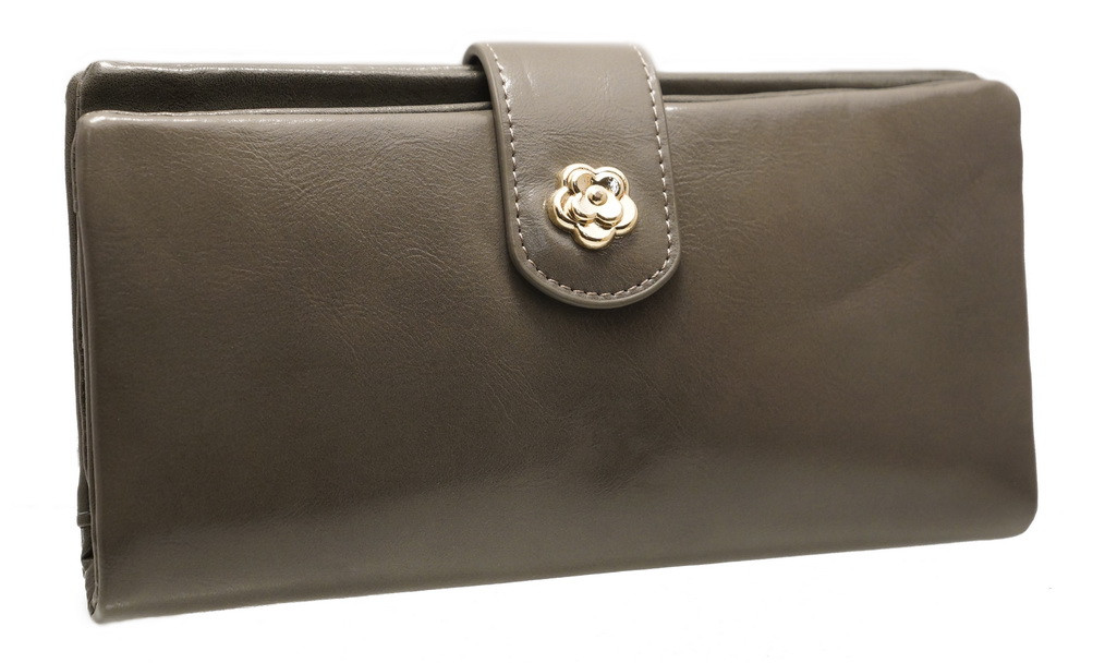 Гарний жіночий гаманець 5998 Dark Grey на кнопці
