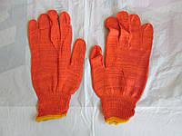 Перчатки х/б оранжевые с ПВХ точкой (уп12шт)