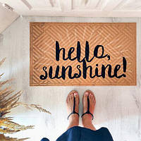 Коврик придверный для дома с принтом «Hello sunshine» на резиновой основе 75х45х0,4 см (KOV_20S010)