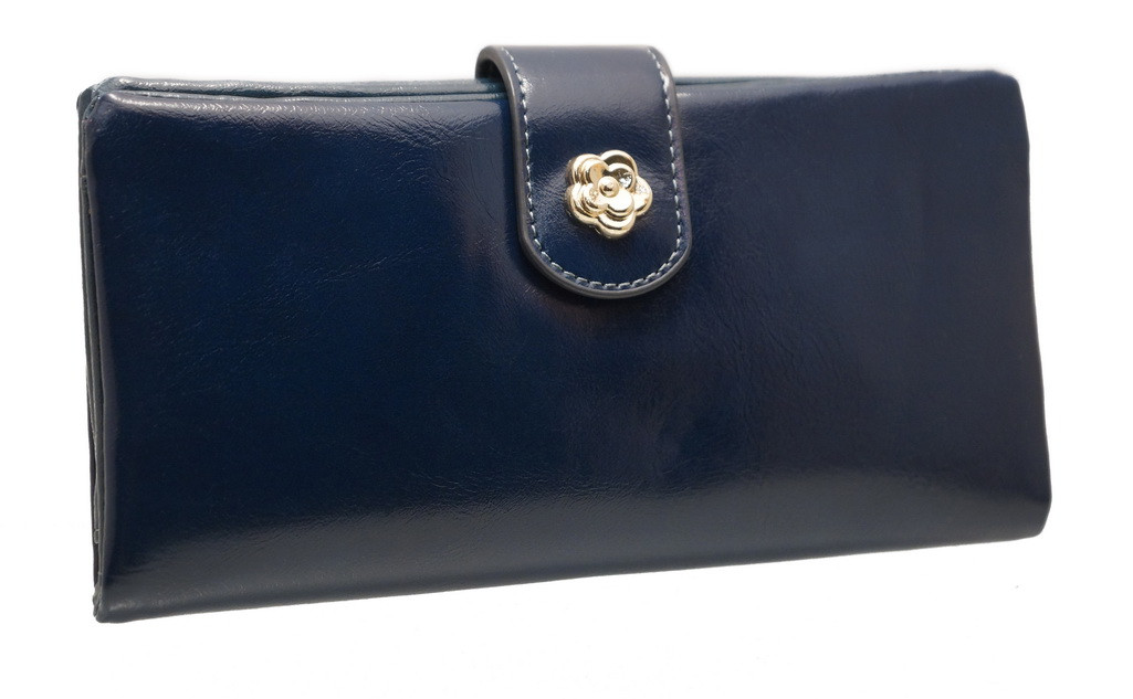 Гарний жіночий гаманець 5998 Sapphire Blue на кнопці, фото 1