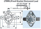 KSD301 85°С 10А FBHL — самовідновлювальний термовимикач типу KSD301 (KSD-F01), нормально закритий, 250В, фото 3