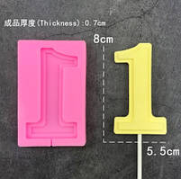 Молд силіконовий цифра 1 - розмір всієї форми 9,5*6см