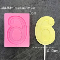 Молд силіконовий цифра 6 - розмір молдовського 9,5*7см