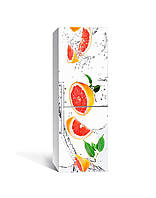 Наклейка на холодильник Zatarga "Грейпфруты" 650х2000 мм виниловая 3Д наклейка декор на кухню самоклеящаяся