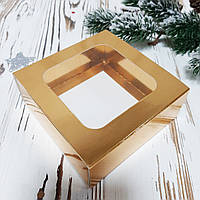 Коробка для сувенірів, подарунків, прикрас (золота) 90х90х35 мм.