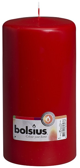 Свічка циліндр Bolsius червона 20 см (100/200-030Б)