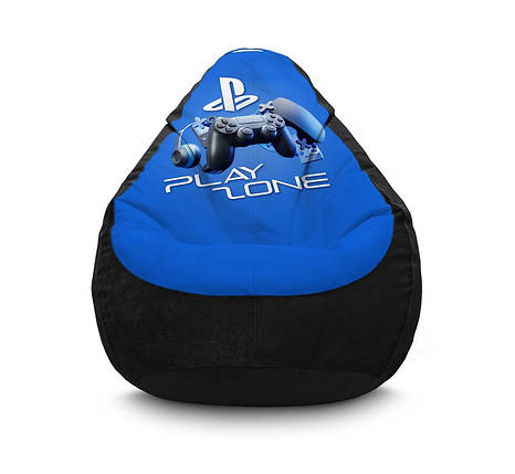 Крісло мішок "PlayStation. Play zone. Blue" Флок, фото 1