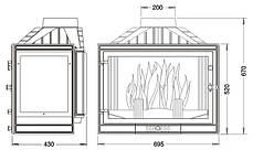 Камінна топка UNIFLAM 700 STANDARD з шибером ліве бічне скло, фото 3