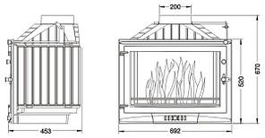 Камінна топка UNIFLAM 700 SELENIC ECO з шибером, фото 3