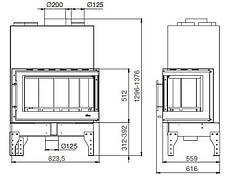 КАМІННА ТОПКА UNIFLAM 860 EVO PBS ліве (бокове скло гнуте), фото 2